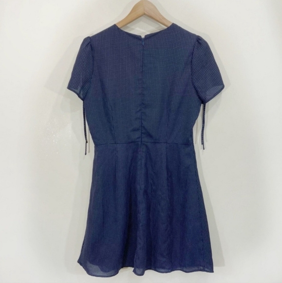 2/$75 J.Crew Polka Dot Tie Sleeve Flutter Dress - Picture 3 of 13